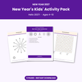 New Year's Eve 2027 kids activity pack printable cover