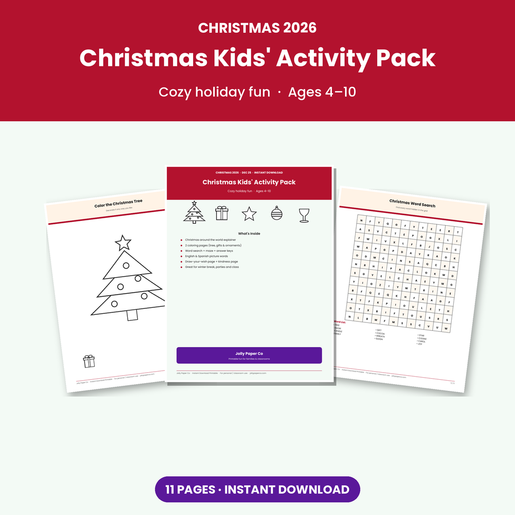 Christmas kids activity pack printable cover