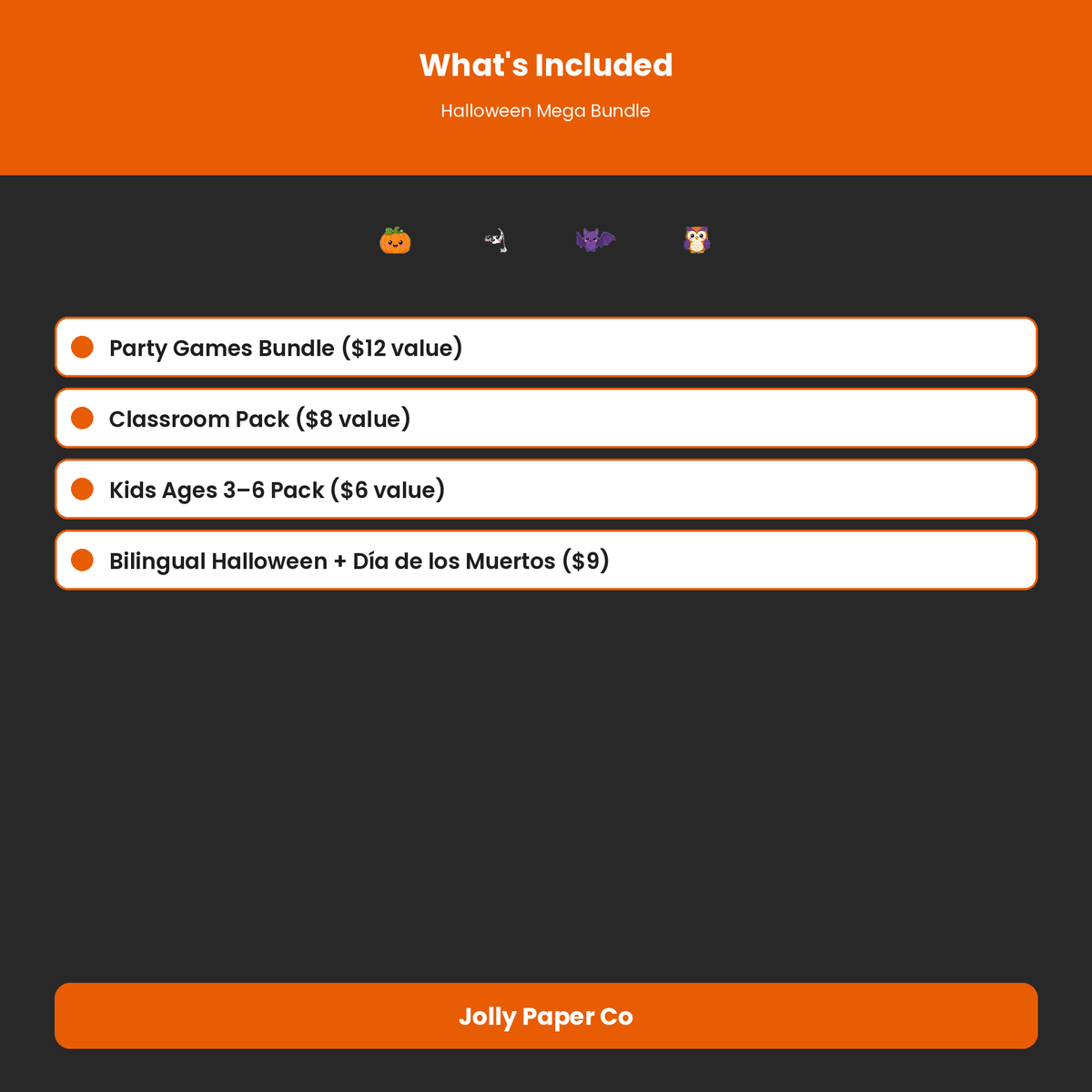 What's included in the Halloween mega bundle